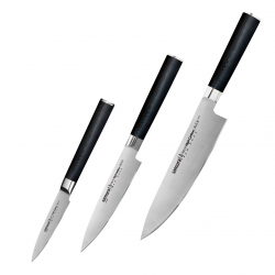 Набор из 3 кухонных ножей в подарочной упаковке Samura Mo-V SM-0220