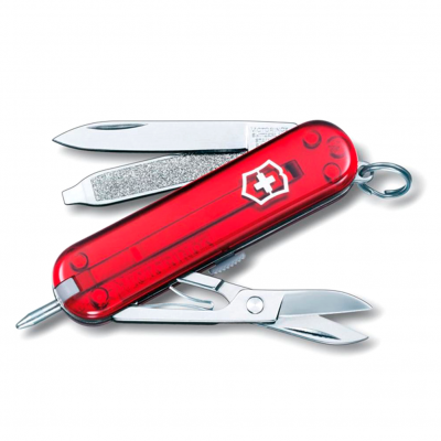 Многофункциональный складной нож-брелок Victorinox Красный прозрачный 0.6225.T 