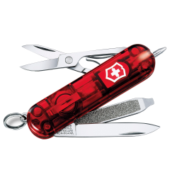 Нож-брелок Victorinox Красный прозрачный с фонариком 0.6228.T